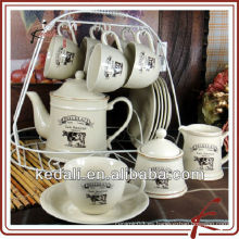 Taza de té de cerámica y soporte de platillo